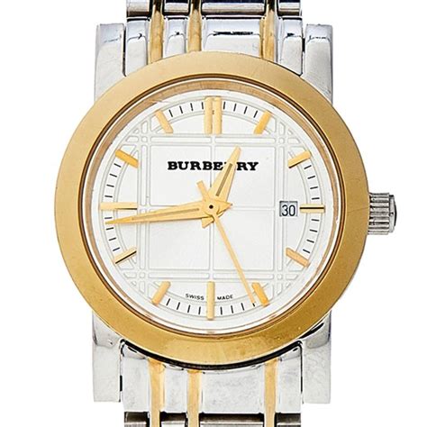 Burberry Silver Two Tone Stainless Steel Heritage BU1359 